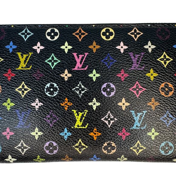 Louis Vuitton Murakami Wallet Multicolor Monogram Vintage Long Zippy Noir Purple - Picture 6 of 14
